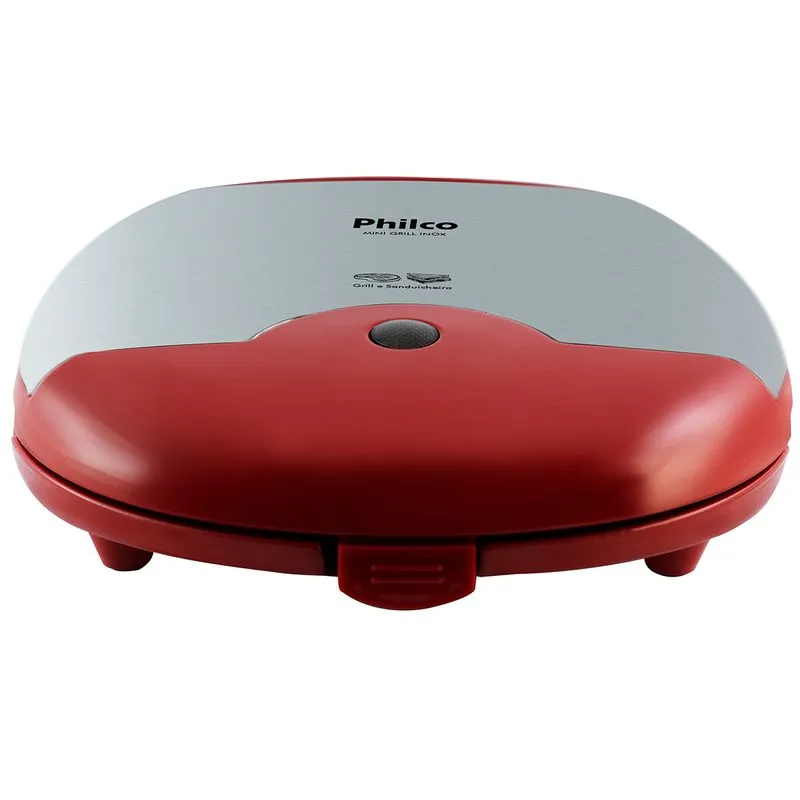 Mini Grill e Sanduicheira Philco Inox Vermelha 750W