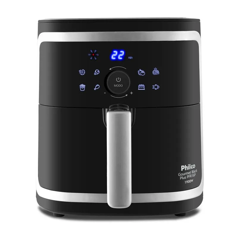 Fritadeira Air Fryer Philco PFR16P Gourmet Black Plus 1900W