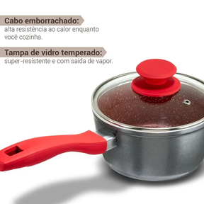 Panela Philco PPH160APR Redstone com Tampa de Vidro 1,4L