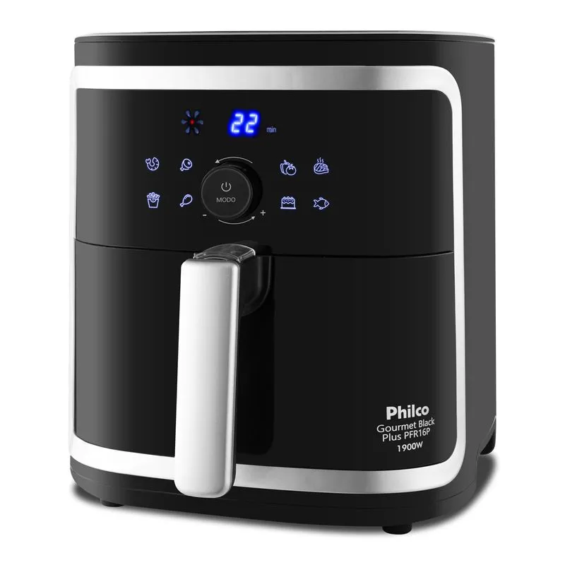 Fritadeira Air Fryer Philco PFR16P Gourmet Black Plus 1900W